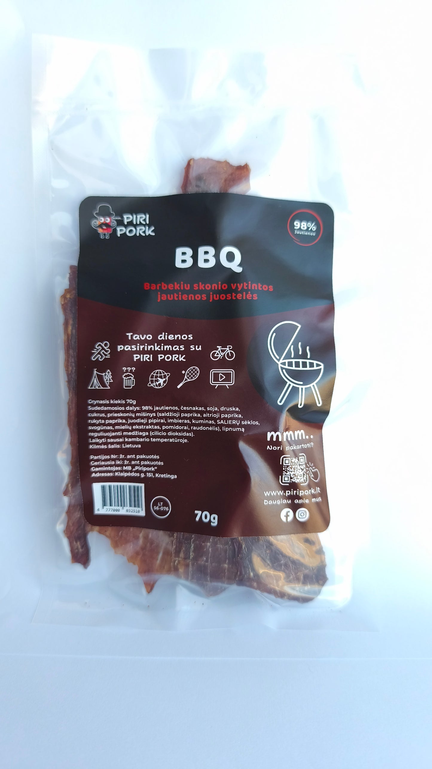 BBQ skonio jautienos juostelės